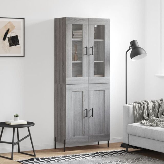 Berkfield Home Highboard Grey Sonoma 69.5x34x180 cm Engineered Wood - image 1