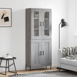 Berkfield Home Highboard Grey Sonoma 69.5x34x180 cm Engineered Wood - thumbnail 1