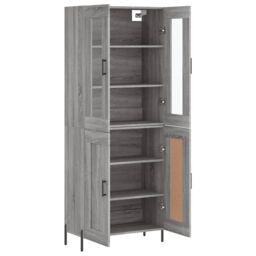 Berkfield Home Highboard Grey Sonoma 69.5x34x180 cm Engineered Wood - thumbnail 4