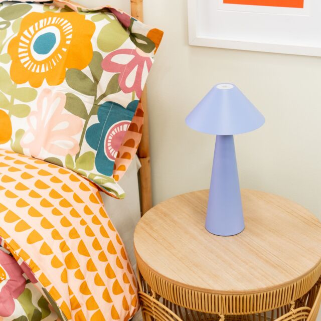 ValueLights Raquel Lilac Rechargeable Portable Touch Table Lamp - image 1