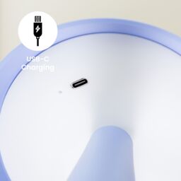 ValueLights Raquel Lilac Rechargeable Portable Touch Table Lamp - thumbnail 4