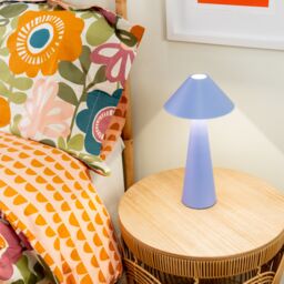 ValueLights Raquel Lilac Rechargeable Portable Touch Table Lamp - thumbnail 3