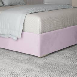 KDMD Eskdale Upholstered Soft Velvet Pink Metal Designer Bed Frame - Size: Small Double - thumbnail 6
