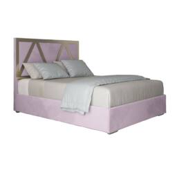 KDMD Eskdale Upholstered Soft Velvet Pink Metal Designer Bed Frame - Size: Small Double - thumbnail 2