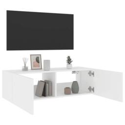 Berkfield Home TV Wall Cabinet with LED Lights White 100x35x31 cm - Size: 100 x 35 x 31 cm - thumbnail 8