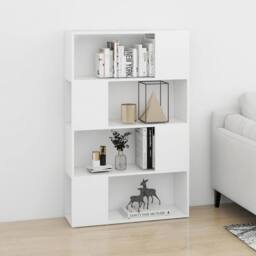 Berkfield Home Classic Book Cabinet Room Divider White 80x24x124.5 cm Engineered Wood - thumbnail 1