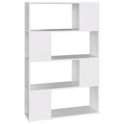 Berkfield Home Classic Book Cabinet Room Divider White 80x24x124.5 cm Engineered Wood - thumbnail 3