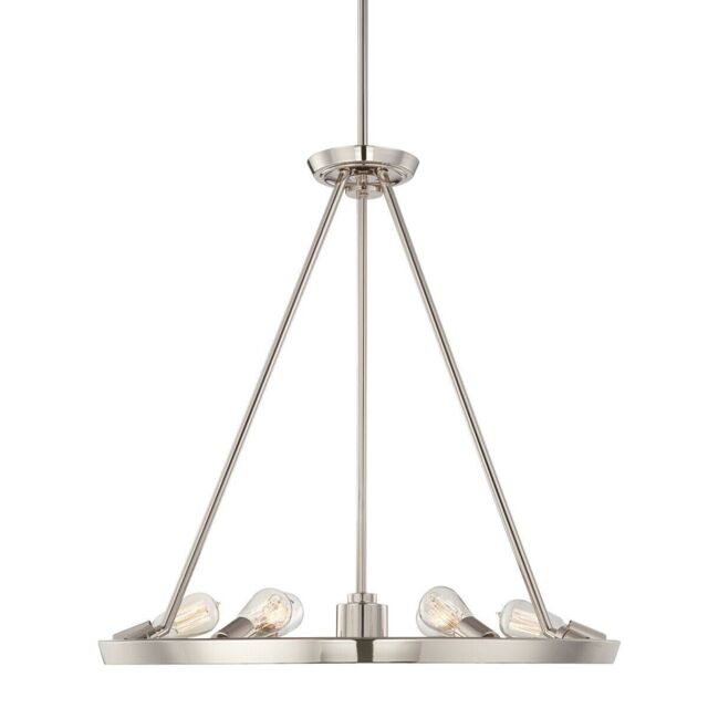 Loops 6 Bulb Chandelier Hanging Pendant LIght Imperial Silver LED GU10 60W Bulb in Metallics