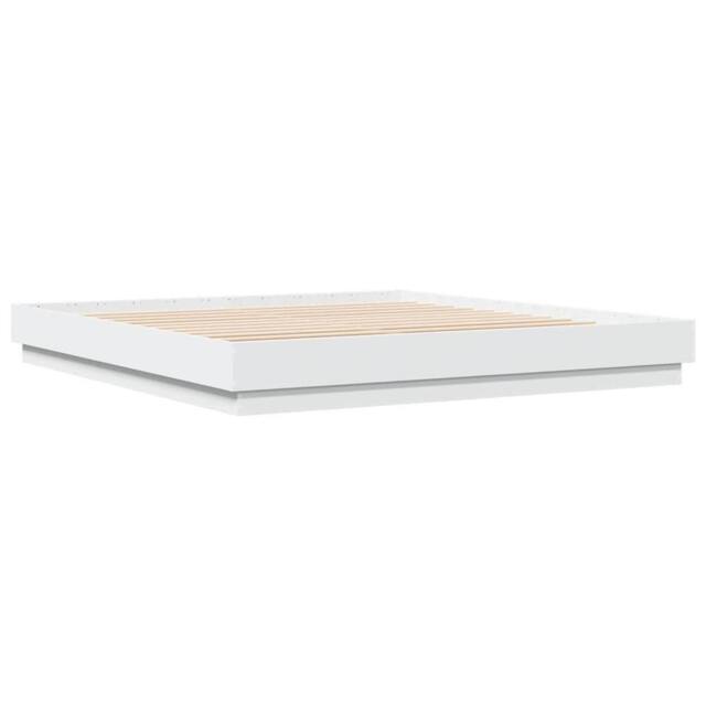 Berkfield Home Durable Bed Frame with LED without Mattress White 200x200 cm - image 1