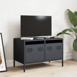 Berkfield Home TV Cabinet Anthracite 68x39x43.5 cm Cold-rolled Steel in Black - thumbnail 3
