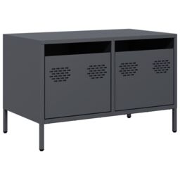 Berkfield Home TV Cabinet Anthracite 68x39x43.5 cm Cold-rolled Steel in Black - thumbnail 2