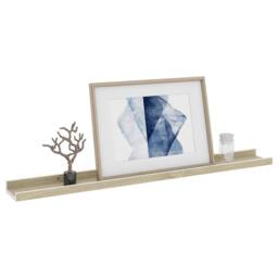 Berkfield Home Wall Shelves 4 pcs White & Sonoma Oak 80x9x3 cm in Light Oak - Size: 80 x 9 x 3 cm