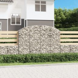 Berkfield Home Arched Gabion Basket 200x30x140/160 cm Galvanised Iron in Silver