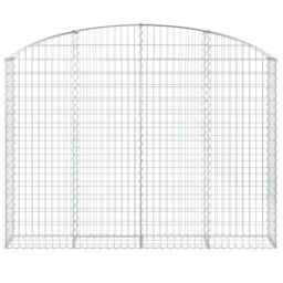 Berkfield Home Arched Gabion Basket 200x30x140/160 cm Galvanised Iron in Silver - thumbnail 3