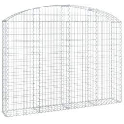Berkfield Home Arched Gabion Basket 200x30x140/160 cm Galvanised Iron in Silver - thumbnail 2
