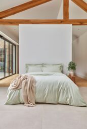 CHRISTY Pure Cotton Percale Duvet Cover Sets in Green - Size: Single - thumbnail 4