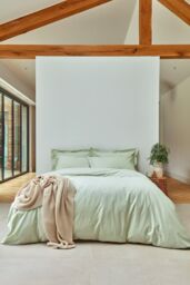 CHRISTY Pure Cotton Percale Duvet Cover Sets in Green - Size: Single