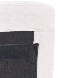 Wyld and Coco Off-White Wingback Armchair with 360° Swivel and Black Iron Base in White - thumbnail 8