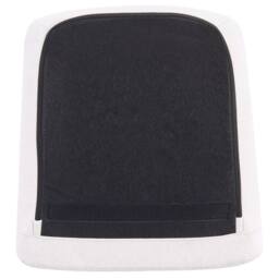 Wyld and Coco Off-White Wingback Armchair with 360° Swivel and Black Iron Base in White - thumbnail 7
