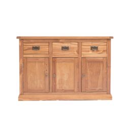 Cabinet Bits Tirolo Lacquered 3 Drawer 3 Door Sideboard Brass Drop Handle in Brown