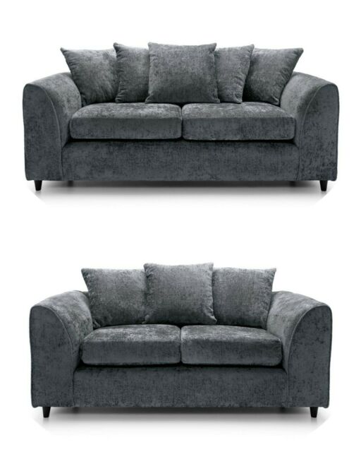 Furniture 786 Keria Chenille Fabric 3+2 Seater Sofa Set in Grey - image 1