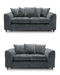 Furniture 786 Keria Chenille Fabric 3+2 Seater Sofa Set in Grey - thumbnail 1