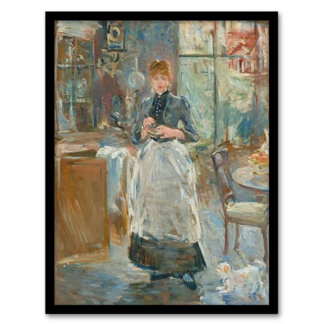 Artery8 In the Dining Room Oil Painting Morisot Framed Wall Art Print - Size: A4 - image 1