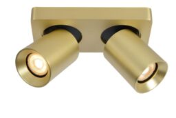 Lucide 'NIGEL' Dimmable Indoor Stylish Decor LED Twin Ceiling Spotlight GU10 in Gold