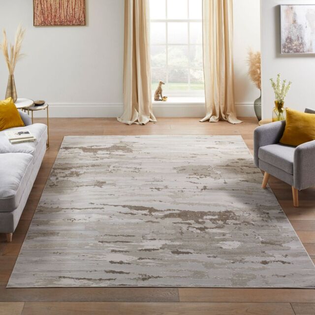 The Rug Shop UK Beige Modern Abstract Easy to Clean Ivory Area Rug - Size: 240 cm x 320 cm - image 1
