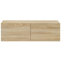 Berkfield Home Wall TV Cabinets 2 pcs Sonoma Oak 100x30x30 cm Engineered Wood in Brown - Size: 100 x 30 x 30 cm - thumbnail 6