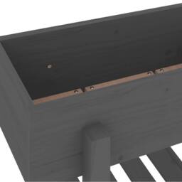 Berkfield Home Beautiful Garden Planter Grey 62x30x69 cm Solid Wood Pine - Size: 62 x 30 x 69 cm - thumbnail 7