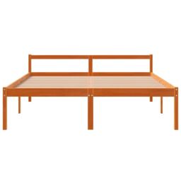 Berkfield Home Senior Bed without Mattress Wax Brown 150x200 cm King Size Solid Wood Pine - thumbnail 4