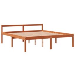 Berkfield Home Senior Bed without Mattress Wax Brown 150x200 cm King Size Solid Wood Pine - thumbnail 3