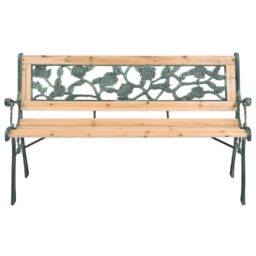 Berkfield Home Garden Bench 122 cm Wood in Brown - thumbnail 2