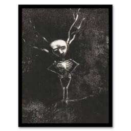 Artery8 Odilon Redon Framed Wall Art Print Pale Figure in Maze of Branches in Grey - Size: A4 - thumbnail 1