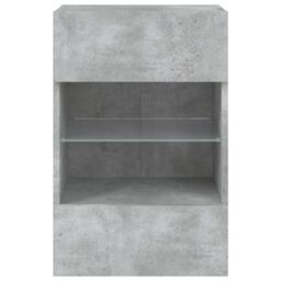 Berkfield Home TV Wall Cabinets with LED Lights 2 pcs Concrete Grey 40x30x60.5 cm - thumbnail 9