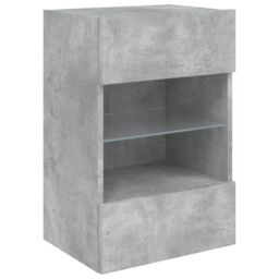 Berkfield Home TV Wall Cabinets with LED Lights 2 pcs Concrete Grey 40x30x60.5 cm - thumbnail 7