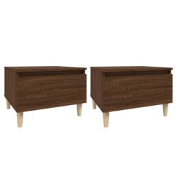 Berkfield Home Side Tables 2 pcs Brown Oak 50x46x35 cm Engineered Wood - Size: 50 x 46 x 35 cm - thumbnail 2