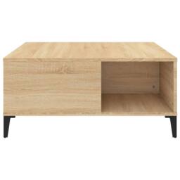 Berkfield Home Sturdy Coffee Table Sonoma Oak 80x80x36.5 cm Engineered Wood in Light Oak - thumbnail 5
