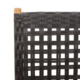 Berkfield Home Reclining Garden Chairs 8 pcs Black Poly Rattan & Solid Wood - thumbnail 9