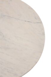 Orsina Marble Top Gold Base Side Table, Contemporary End Table in Bottleneck Design, Sturdy Iron Base - thumbnail 5