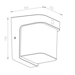 CGC Lighting Black Cube PIR Motion Sensor LED Outdoor Wall Light 4000k Natural White Integrated LED IP65 - thumbnail 4