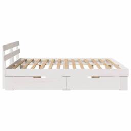 Berkfield Home with Drawer with Headboard with Storage White 180 x 200 cm Solid wood - thumbnail 9