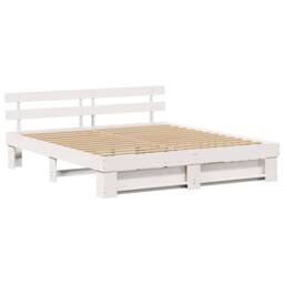 Berkfield Home with Drawer with Headboard with Storage White 180 x 200 cm Solid wood - thumbnail 7