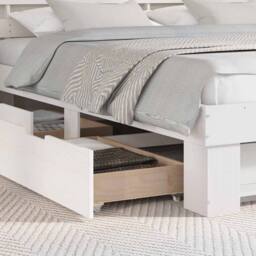 Berkfield Home with Drawer with Headboard with Storage White 180 x 200 cm Solid wood - thumbnail 5