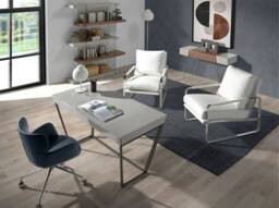 Angel Cerda Walnut & Glass Shelf with Pearl Grey Lacquered MDF - thumbnail 4