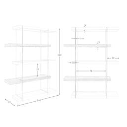 Angel Cerda Walnut & Glass Shelf with Pearl Grey Lacquered MDF - thumbnail 7