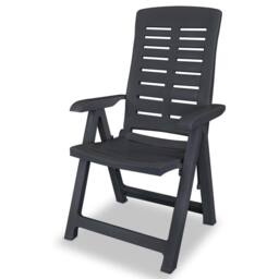 Berkfield Home Reclining Garden Chairs 2 pcs Plastic Anthracite in Black - thumbnail 1