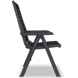 Berkfield Home Reclining Garden Chairs 2 pcs Plastic Anthracite in Black - thumbnail 4