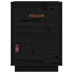 Berkfield Home Bedside Cabinet Black 40x34x55 cm Solid Wood Pine - Size: 40 x 34 x 55 cm - thumbnail 5
